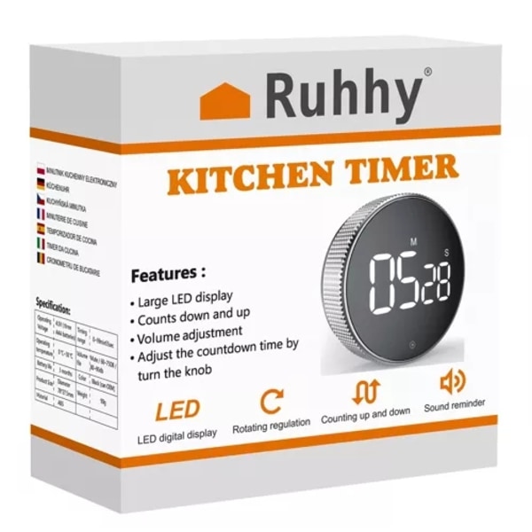 Digital Timer med Magnet & LCD-display - Køkken Timer 96