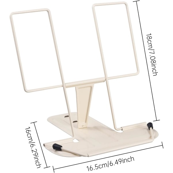 Bokställ för läsning, bokhållare kokboksställ (beige)