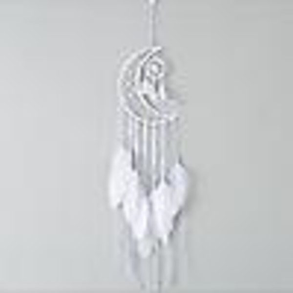 Unelma-amuletit Uusi kuu -suunnittelu Käsintehty valkoinen höyhenseinä