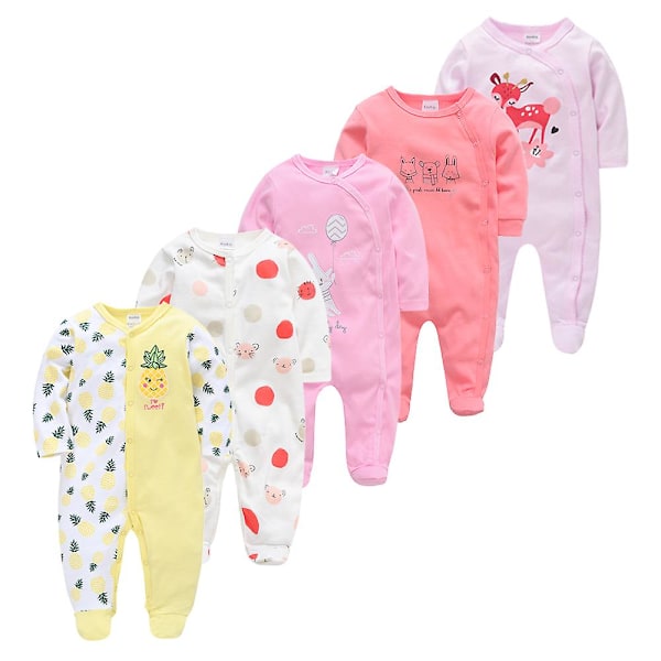 Våren Baby Pyjamas Flickor Pojkar Jumpsuit 118 % bomull Andas Mjuk Jumpsuit Blå 6-9M Blue