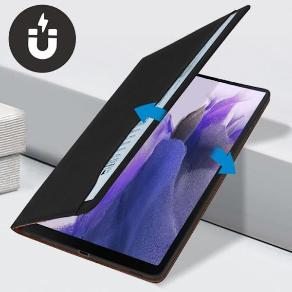 Samsung Tab S7 FE Fodral Dokumentlagringskorthållare Videostöd Svart