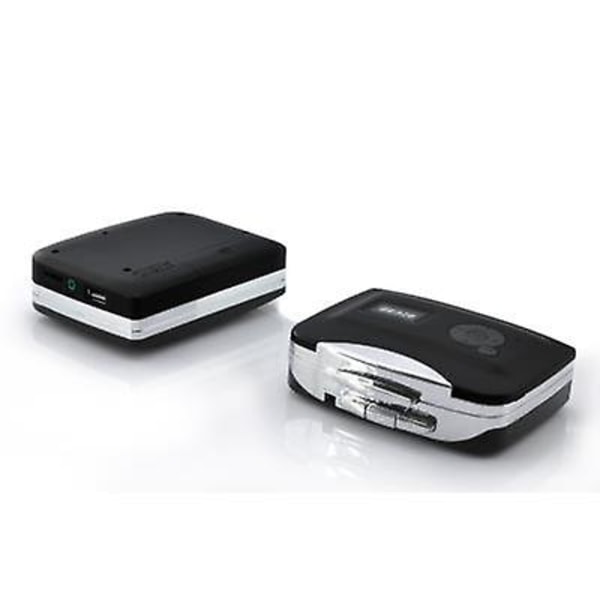 Fritstående kassettebåndoptager med USB-port (sort)