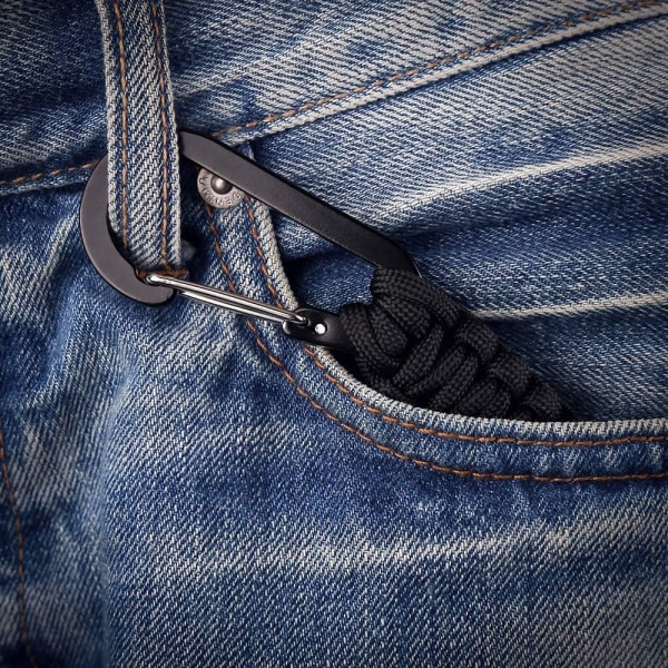 2 stk nøkkelring, utendørs paracord nøkkelring med karabinkrok nøkkel