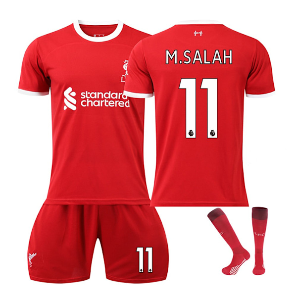 2023-2024 Liverpool Hemma Barn Fotbollströja Kit nr 11 Salah - i lager 28