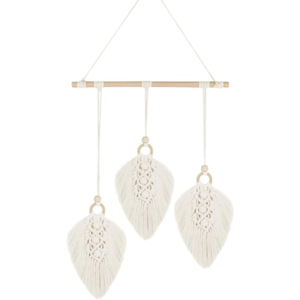 Macrame-seinätekstiili Bohemian Macrame Deco Macrame Feather Wall H