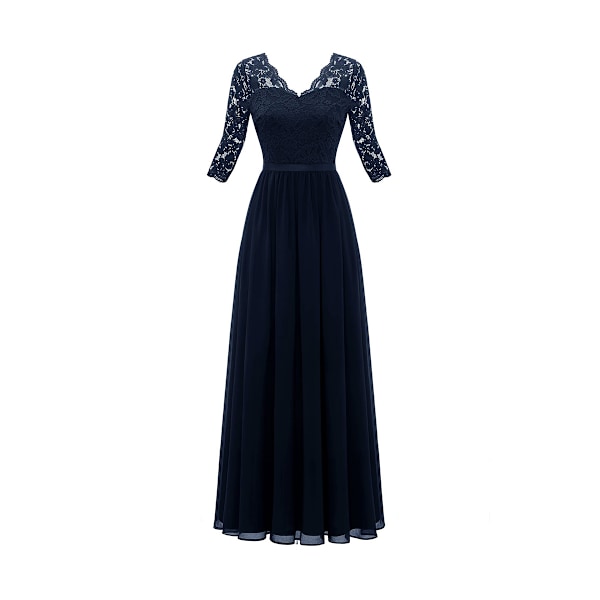 Elegant Maxi-klänning för kvinnor, V-ringad, lång, bröllopsgästklänning