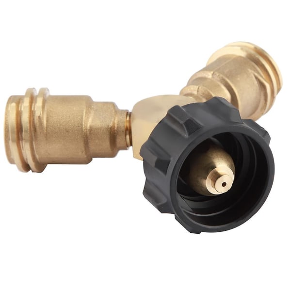 Tank Gas Propan Y Splitter Tee Adapter Anslutningsventil för utomhusgrillcylinder (DPD)