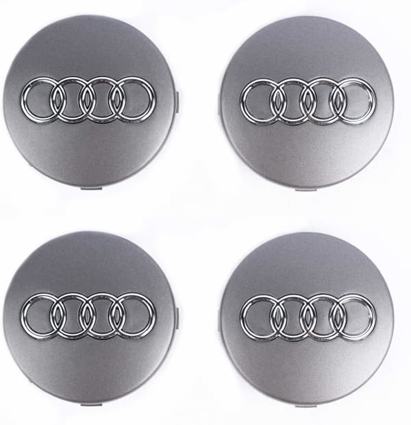 AU03 - 68MM 4-pakning Sentrumskapsler Til AUDI Sølv-FA- Silver one size