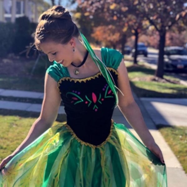 Frozen Princess Anna Cosplay Kostume Til Voksne Kvinder Cosplay Anna Kjole Halloween Fest Fancy Dress Up L