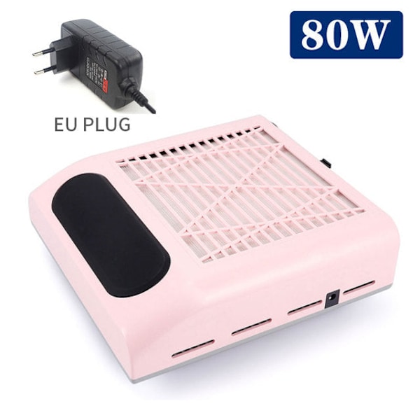 Nageldammsamlare Fläkt Dammsugare Manikyr Verktygsmaskiner Med Filter Stark Power Nail Art Tool Nageldammsugare US Plug Pink