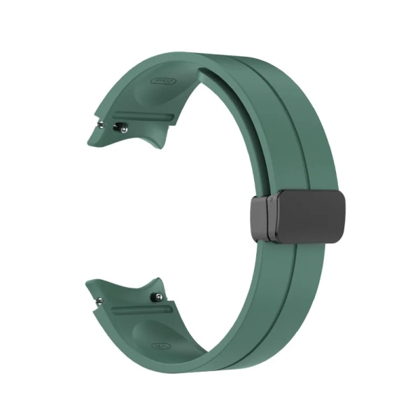 Silikonrem uden mellemrum til Samsung Galaxy Watch 5/4 40mm 44mm 5 Pro 45mm Original magnetisk armbåndsrem til Watch 4 Klassisk rem green