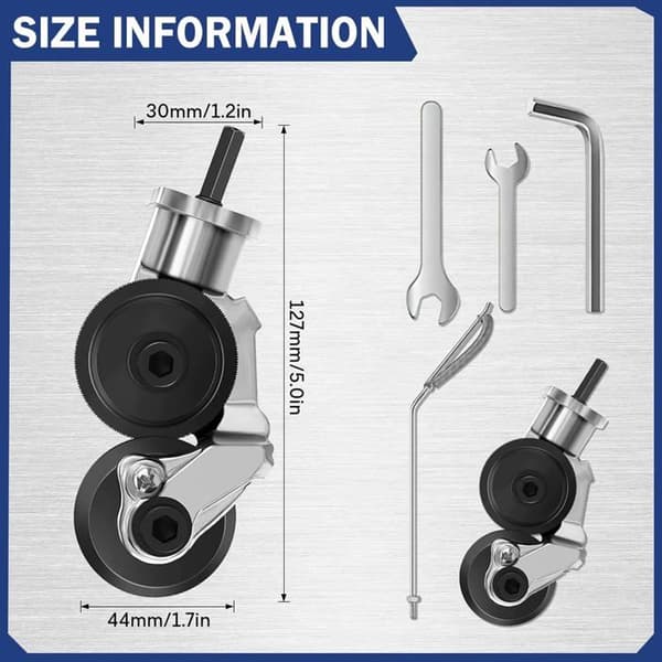 Sheet Metal Shear, Electric Drill Sheet Cutter Double-Headed Sheet Metal Shear (for 12V/21V Lithium Drill)-FA-