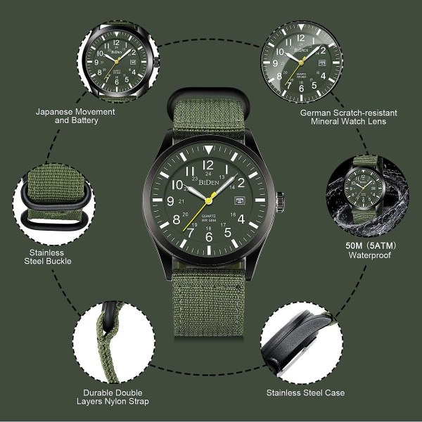 Herrklockor Militärklockor för män Analog Quartz Military