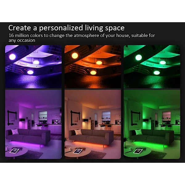 10M - 20-Key Musik LED-Strips - APP-styring - Musikstyringsboks MultiColo multicolor 10m 20-key music led strip 18LED/m