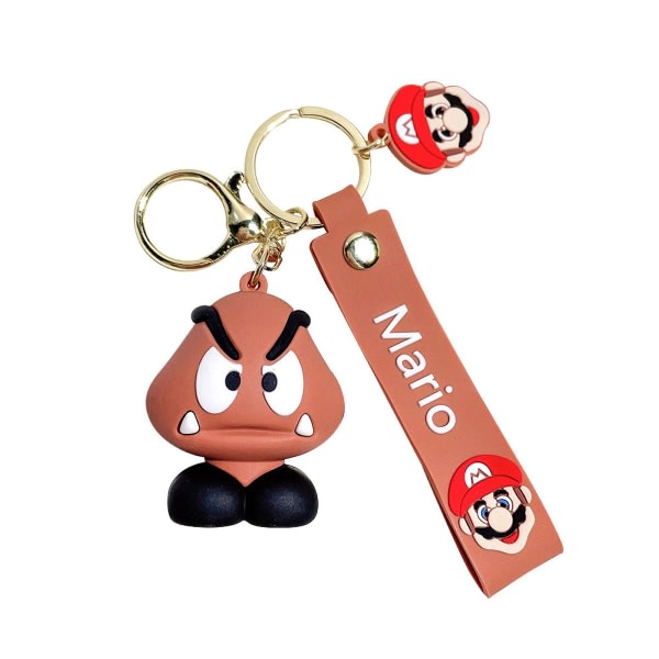 Supers Mario Goomba Anime Nyckelring Nyckelring Väska Hängande Nyckelring C
