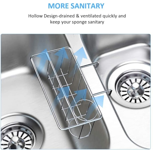 Svamphållare för diskho Caddy - Diskhohållare för diskho, 2-pack Sponge frame with rod