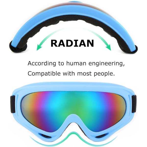 Skidglasögon, 3-pack snowboardglasögon för barn, pojkar, flickor, ungdomar, män och kvinnor (svart, rosa och vit)