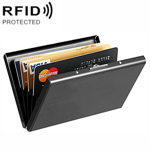 RFID-kortholder i aluminium - på lager Svart
