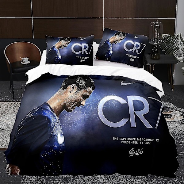 Player K2# 3D Tre-delad Set Storlek Fotboll Serie C Ronaldo Täcke Hemtextil[DB] 180cm