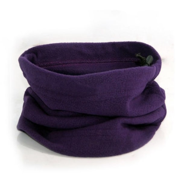 Fleece-halsvarmer for menn og kvinner, vinterhalsduk, lue purple