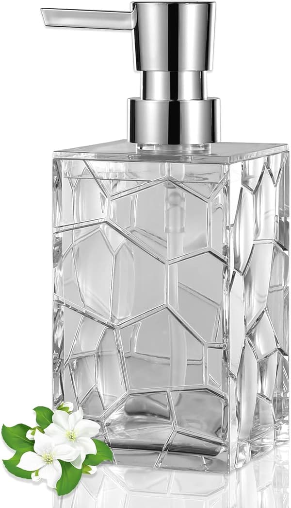 Transparent Akryl Tvåldispenser 320ML för Badrum Kök Sovsal Dekoration 16x7cm-FA-