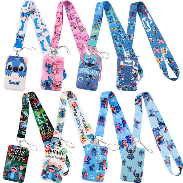 Lanyard with Stitch pattern - Key lanyard, mobile safety strap, card holder, office document holder, gift KP631-7-FA-