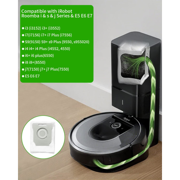 12 stk. støvsugerposer til iRobot Roomba i7 i7+ i3 i3+ i4