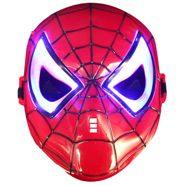 Lysende Spiderman-maske Pojkar Barn Vuxna Fancy Dress Superhjälte red