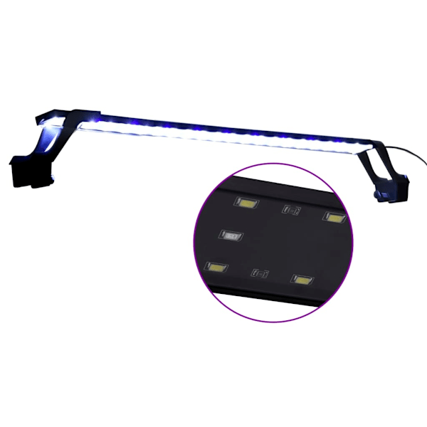 vidaXL Akvariebelysning med klemmer 75-90 cm blå og hvid 740