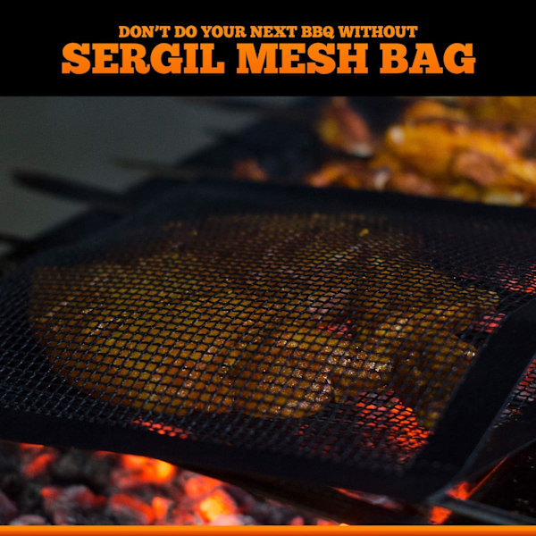 2 stk BBQ Mesh-pose - Utendørs matlagingspose, Non-Stick BBQ-FA7-