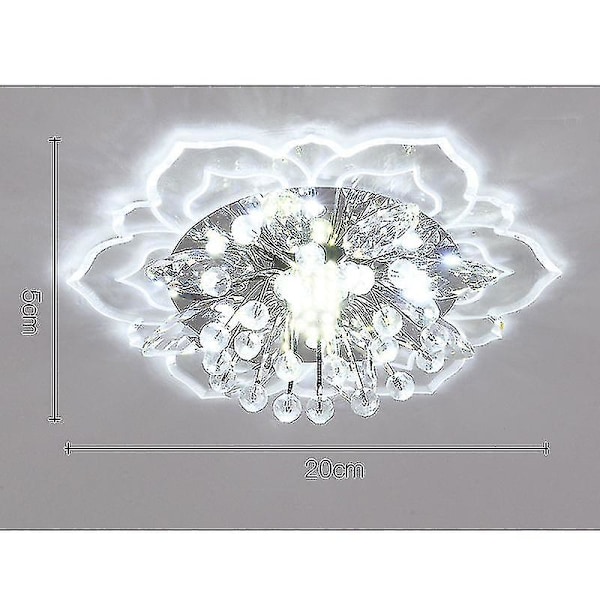 20cm 9w Moderni Kristalli LED Kattolamppu Eteisen Ripustettava Lamppu Kruunu Valkoinen White 20x5cm