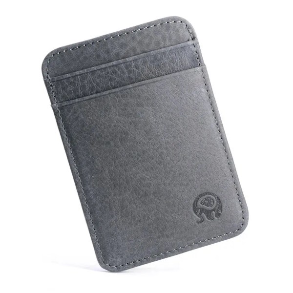 1 KPL Uusi retro aito nahkatasku Bank-ID-kotelo Tunn Smal vintage Herra Cash Pack Bussikorttikotelo Käsintehty Frosted dark grey