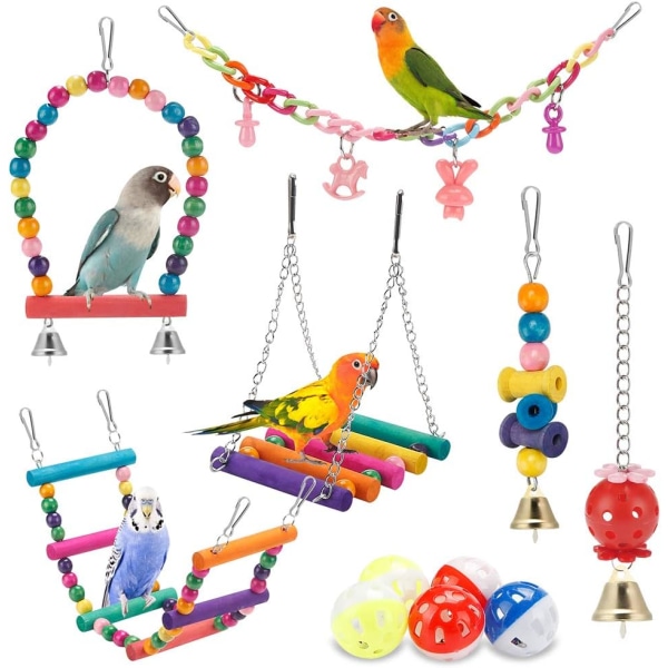 Parrot Toy Swing Hanging Standing Chew Toy Hammock Climbing