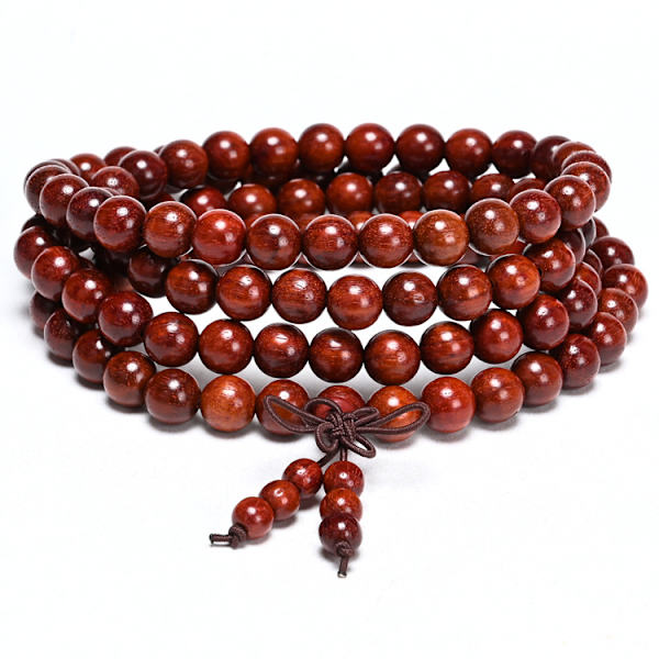 Små blad rosenträ Buddha pärlor Zambia blod sandelträ sträng