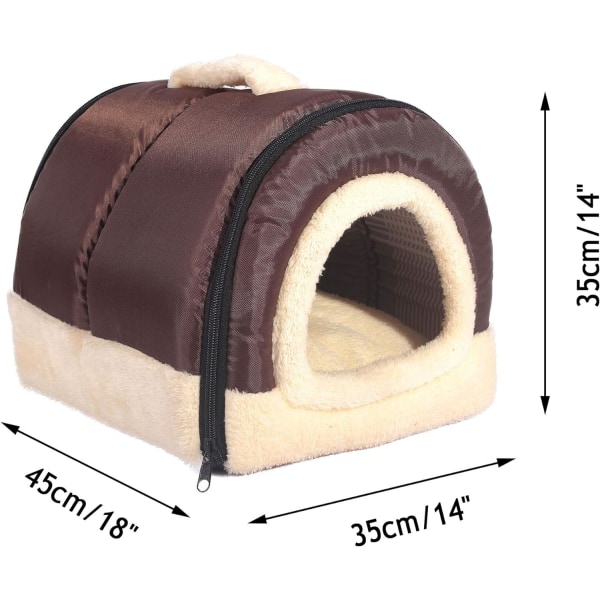 Igloo Dog House, Portable Cat Igloo Bed with Removable Cushion