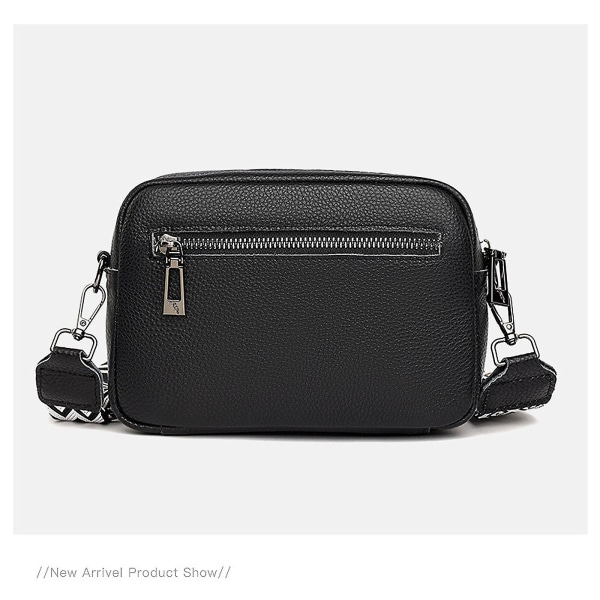 Crossbody-veske Dame Lær liten skulderveske med glidelås khaki