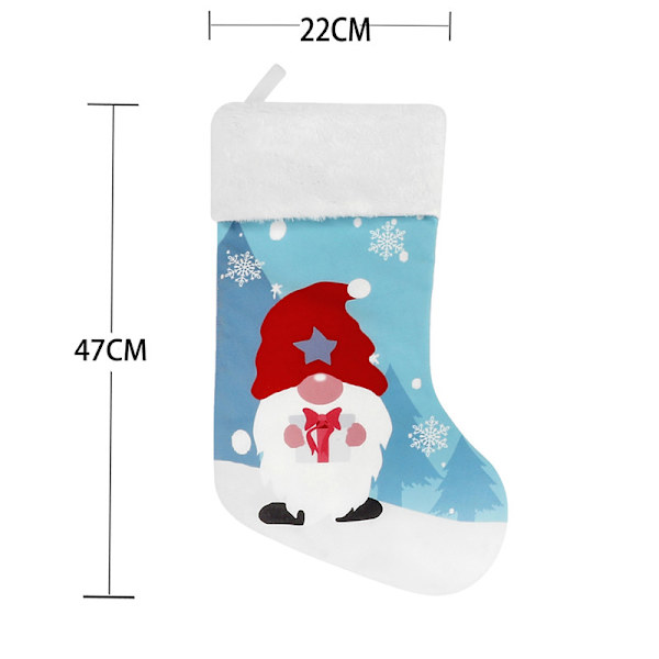 Paket Julstrumpa Utskrift Ansiktslös docka Hänghänge Julstrumpa Present Sock Presentpåsar för festdekoration