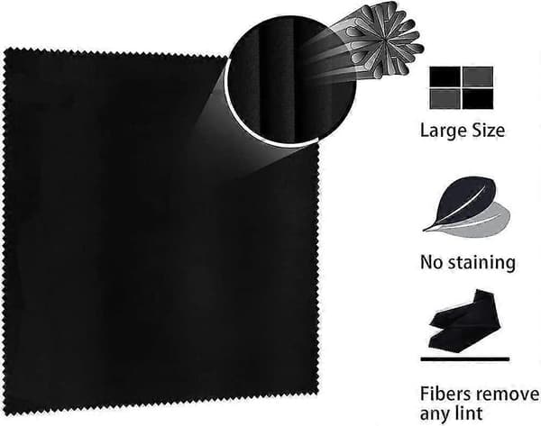 40-pak sorte og grå mikrofiber brillerenseklude til smykker og sæt-FA-