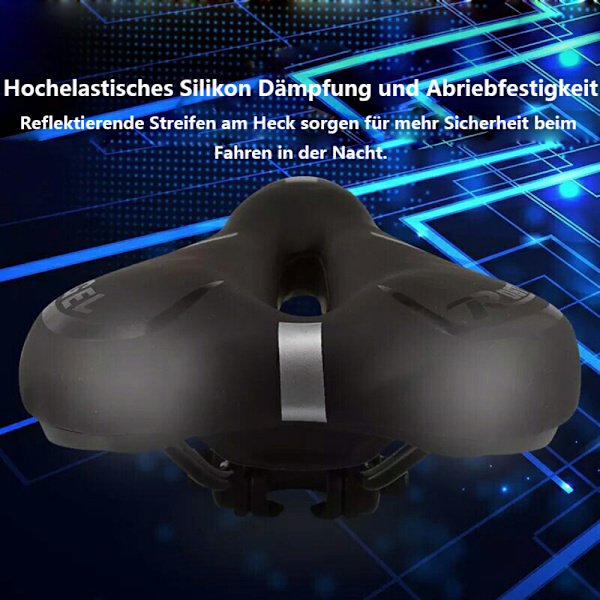 SPGOOD Cykelsadel Män Kvinnor Bekväm Bred Mjuk Gel Ergonomisk Cykelsadel med Skydd & Nyckel för Mountainbike MTB Trekking Landsvägscykel-FA2-