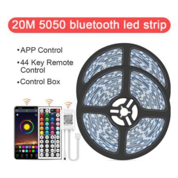 20M - 44-tasters Bluetooth LED-stribe - APP-styring MultiC multicolor 20m smd5050 bluetooth led strip 30le
