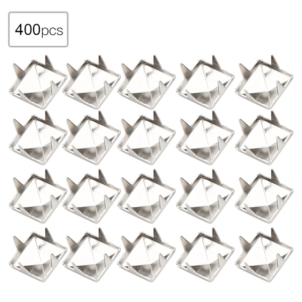 400 sarjaa 4MM-7MM DIY nahkatyönaula Nitar Fyrkantiga Naurat Niitit Laukut Kengät Vyö Tarvikkeet Hopea 6mm