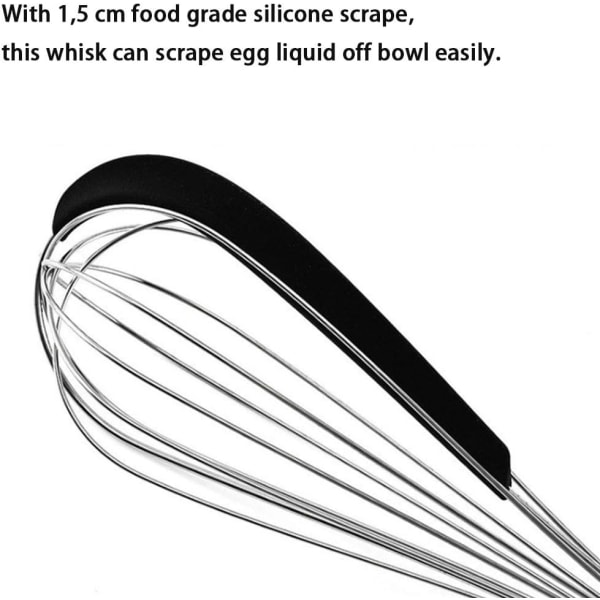 Skrapa 2-i-1 Vispa och skrapa Äggvisp Rostfritt ståltråd