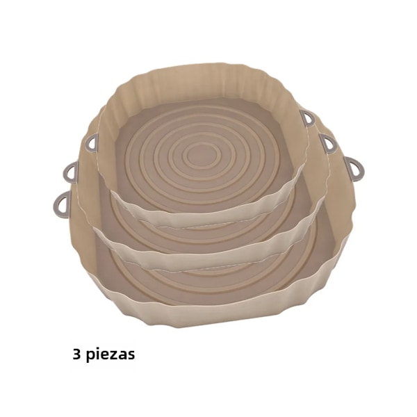 Airfryer silikonmatte, gjenbrukbar korgmatte, non-stick rund mikrobølgeovnmatte, ovnforing, direkte frakt 3 stk i rosa 3 pieces in pink No,