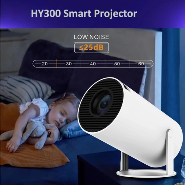 Projektor 4K Android 11 Dual Wifi6 200 Bt5.0 1080p 1280*720p Valkoinen