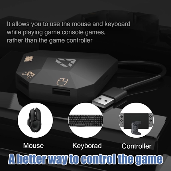 INF Mus/tangentbord Adapter Kompatibel med Nintendo Switch, PS4, Xbox One/360, PS3