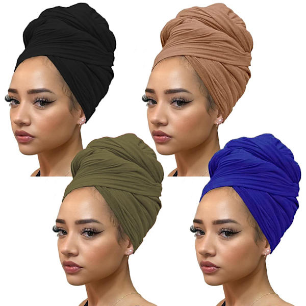 4 stycken stretch huvudscarfs huvudband för muslimer Mjuka 4PCS 5