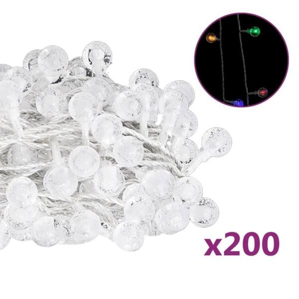 Lyslenke 20 m kuler 200 LED flerfarget 8 funksjoner Trans