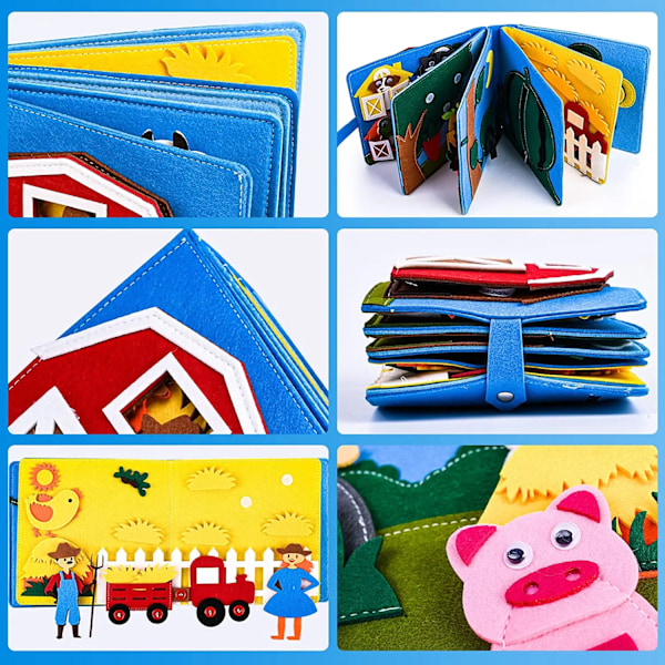 3D Montessori Kertomusvaatteet Felt Busy Board Kirja Esikoulu Taapero Varhainen Oppiminen Leikki