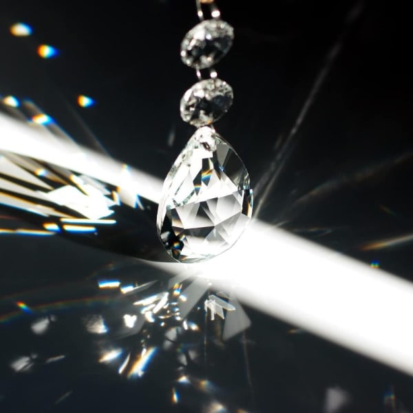 Ljuskrona Prismor Hängande Klar Kristall Teardrop Kristall