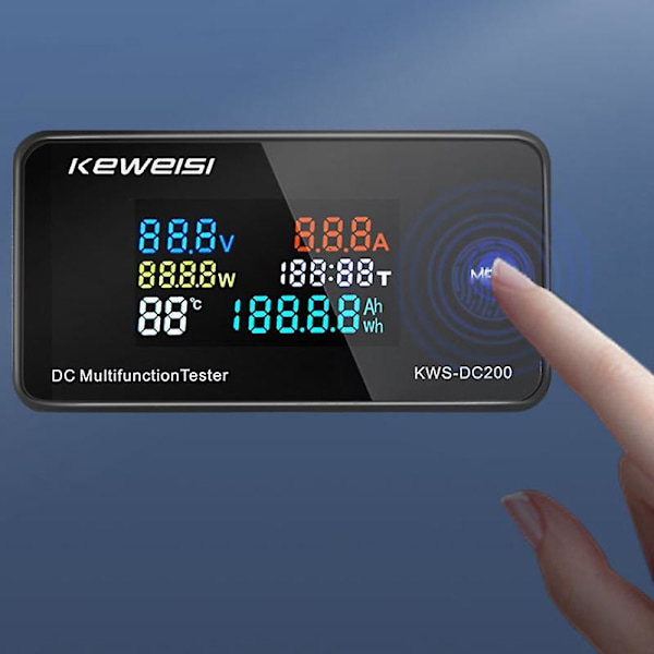 Keweisi DC 0-200V Voltmeter Amperemeter KWS Effektmätare LED Digital DC Wattmeter Elektrisk Mätare